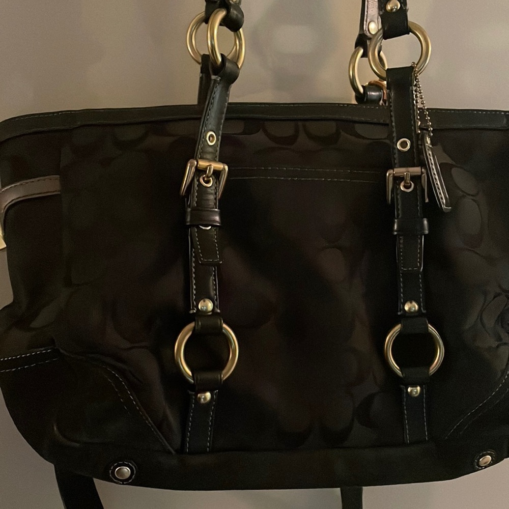 Authentic Coach handbag.   Cloth.  Black.